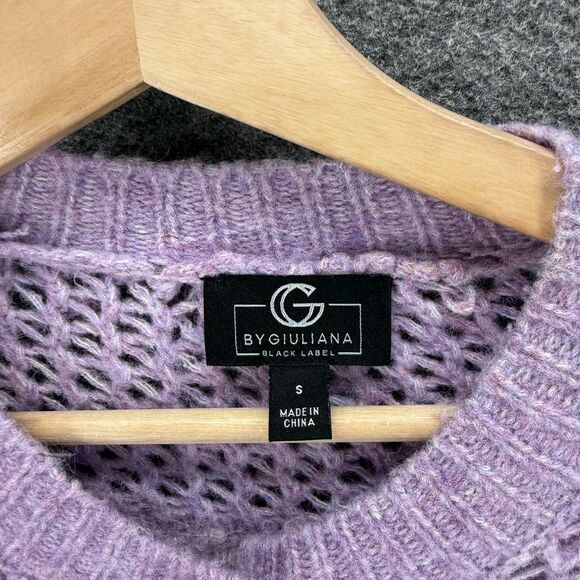 Giuliana Cardigan Women S Small Purple Striped Wool Knit Button Long Sleeve - Picture 3 of 7